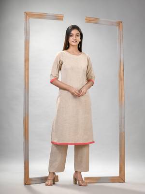 Silver grey cotton bengal handwoven kurta set 1