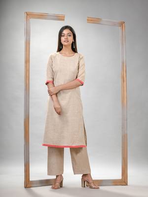 Silver grey cotton bengal handwoven kurta set 2