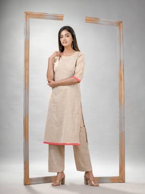 Silver grey cotton bengal handwoven kurta set 3