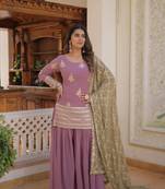Fancy and ethnic onion colour partywear readymade dress