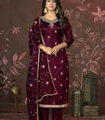 Smart and ethnic wine colour smart girlish salwar kameez