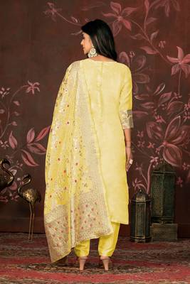 Smart and ethnic yellow colour smart girlish salwar kameez 2