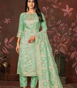 Smart and ethnic green colour smart girlish salwar kameez