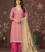 Ethnic gajri colour fancy salwar suit for traditional festive looks