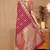 RED WOVEN BANARASI SILKHEAVY RICH DESIGNER PALLU SAREE BLOUSE PIECE