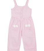 Budding bees  stripe lurex elegance girls jumpsuit-pink