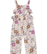 Budding bees girls floral glamour jumpsuit-pink