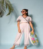 Budding bees cloud nine girls' embroidered pyjama bliss-grey