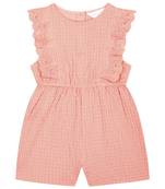 Budding bees  popcorn delight solid girls jumpsuit-peach