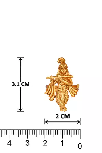 Gold plated ethnic antique traditional round lord krishna adjustable finger ring indian temple ring for women and girls