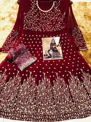 Red Zari Embroidered Anarkali Suit 3