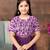 Aarika girls party wear purple colour abstract print nylon dress with belt