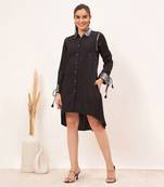 Black sequined shirt dress