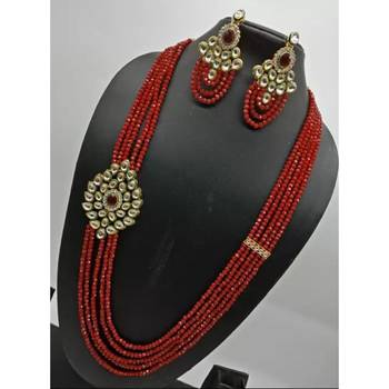 Indian Gold Plated Kundan Bridal Long Mala Maharani Haar Fashion Ethnic Necklace Jewellery Set For Women 1