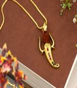 Trishul design rudraksha studded pendant with chain