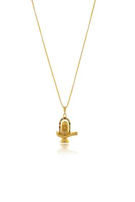 Gold Plated Shivling Pendant Necklace 1
