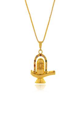 Gold Plated Shivling Pendant Necklace 2