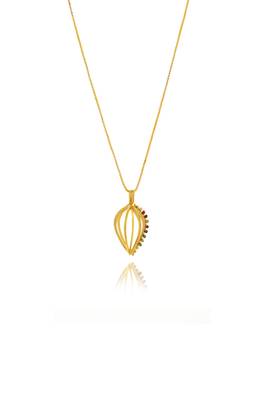 Designer gold plated navratan pendant 3