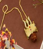 Om design rudraksha studded pendant with chain