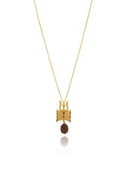 Om design rudraksha studded pendant with chain 3