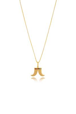 Mustache feel gold plated pendant 2