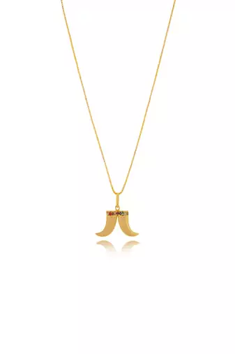 Mustache feel gold plated pendant