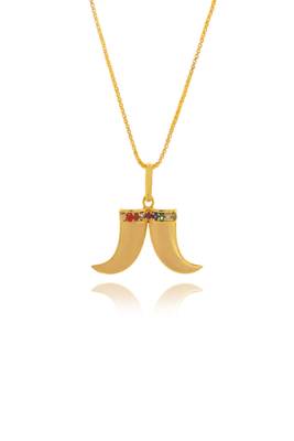 Mustache feel gold plated pendant 3
