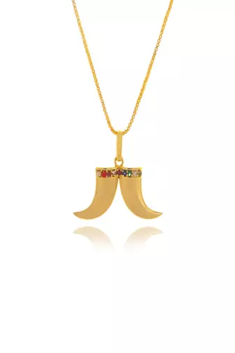 Mustache feel gold plated pendant