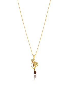 Om design rudraksha studded pendant with chain 2