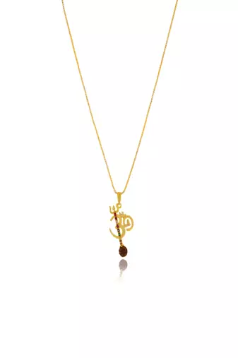 Om design rudraksha studded pendant with chain