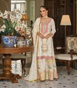 WHITE COLORE CHINON PARTY WEAR SALWAR SUIT SET 