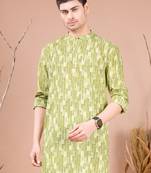 Green men's kurta top - organic edition
