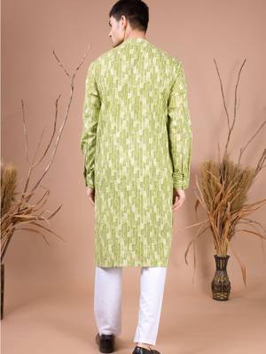 Green men's kurta top - organic edition 2