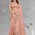 Designer Peach Multi Sequence Embroidery Net Saree