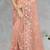 Designer Peach Multi Sequence Embroidery Net Saree