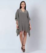 Black embellished houndstooth kaftan top