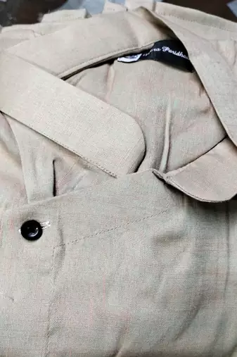 Beige plain rayon dhoti-kurta