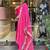 Women pink embroidered viscose stitched party wear salwar kameez