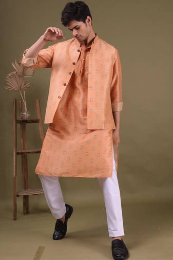 Shiwam ethnix men's kurta with pyajama and jacket -jodhpur collection