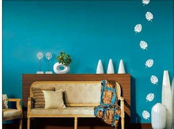 Scattered leaves abstract wall decal 1