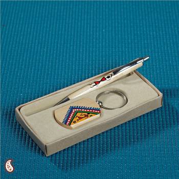 Wooden Pen And Key Chain Set 1