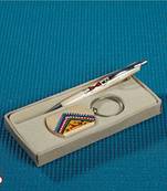 Wooden Pen And Key Chain Set