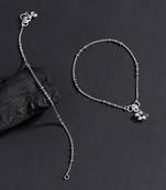 Silver color oxidised anklets