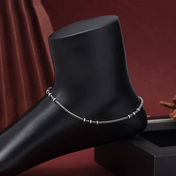 Silver color oxidised anklets 3