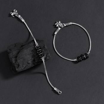 Black color oxidised anklets 1