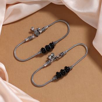 Black color oxidised anklets 2