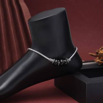 Black color oxidised anklets 3