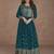 Dark teal color faux georgette semi stitched embroidered palazzo suit