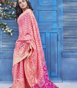 Floral Woven Design Zari Banarasi Saree