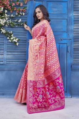 Floral Woven Design Zari Banarasi Saree 2